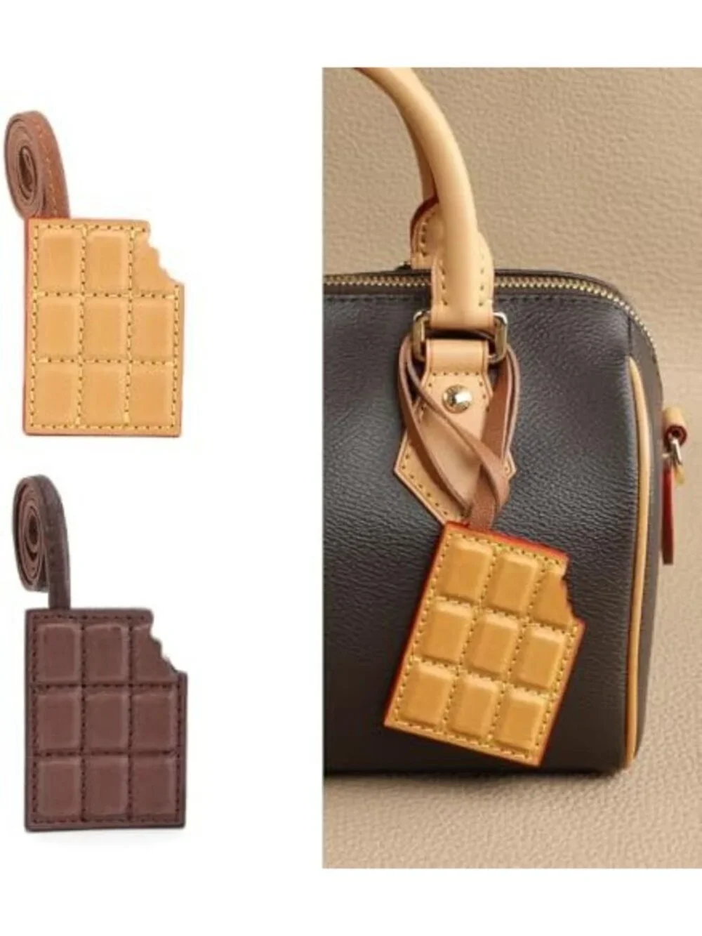 Cute Leather Chocolate Bag Charms | Purse Accessories for Handbags & Crossbody